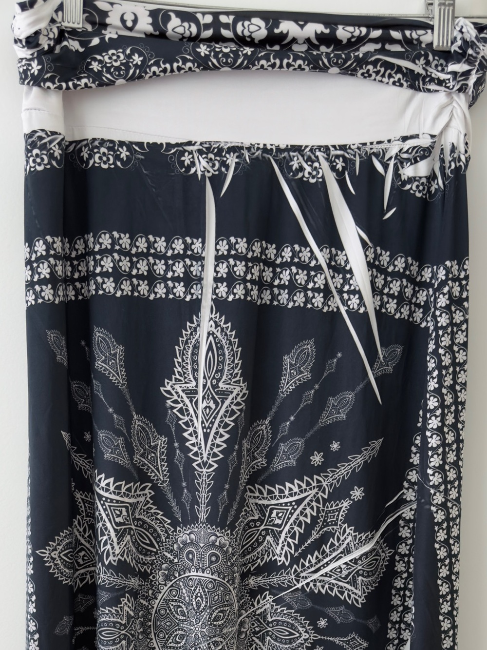 Studio MK Womens Black & White Bohemian Maxi Skirt - Size XL